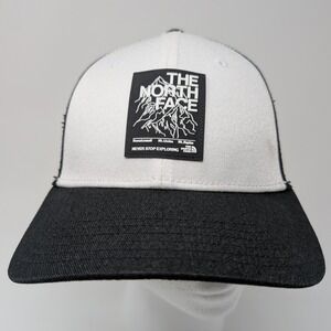 The North Face Mudder Trucker Hat White Black Embroidered Logo Adjustable